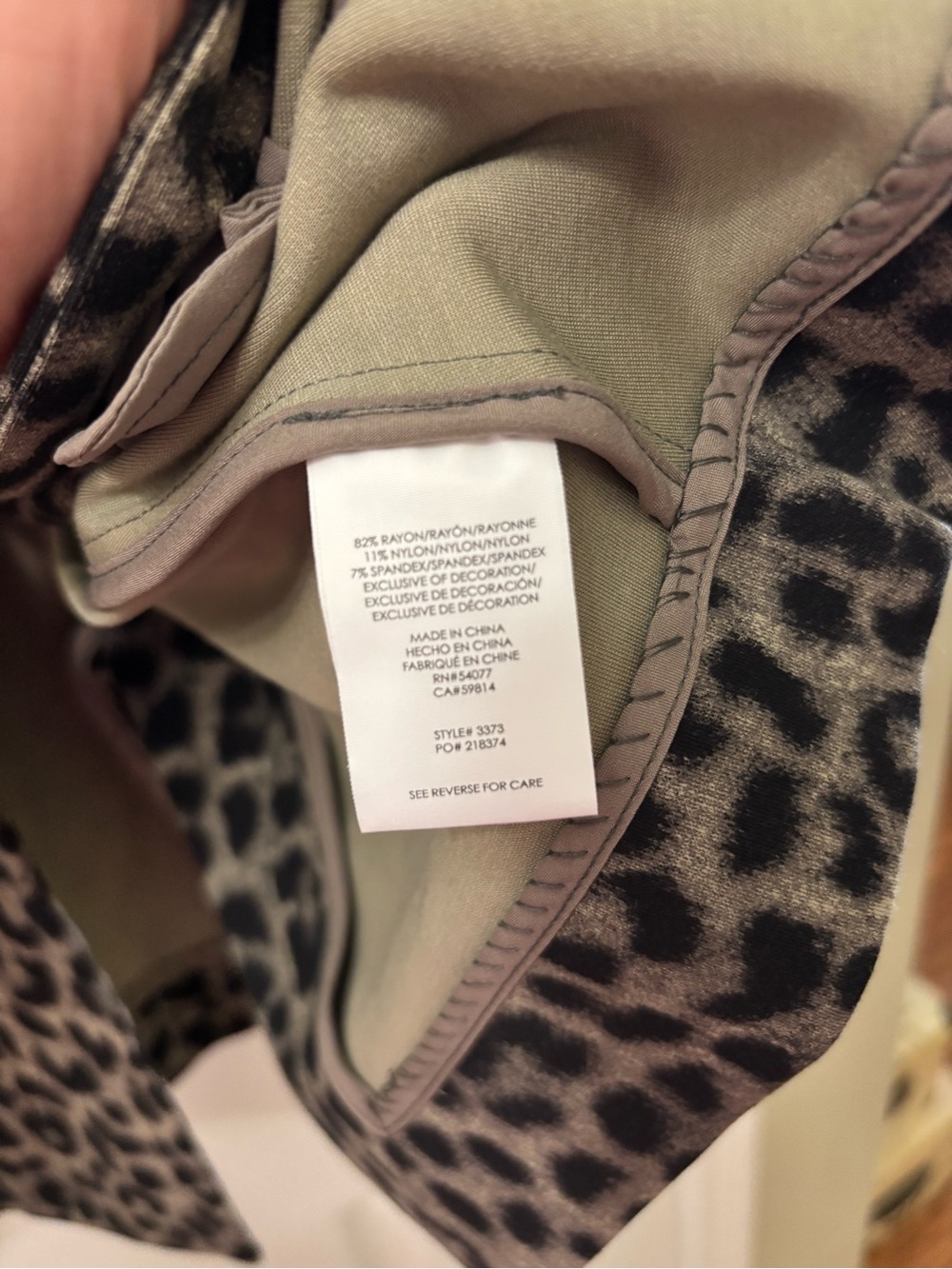 CAbi Leopard-Print Tailored Blazer in Taupe and Black Style #3373 Women’s Sz 0 - Picture 6 of 8